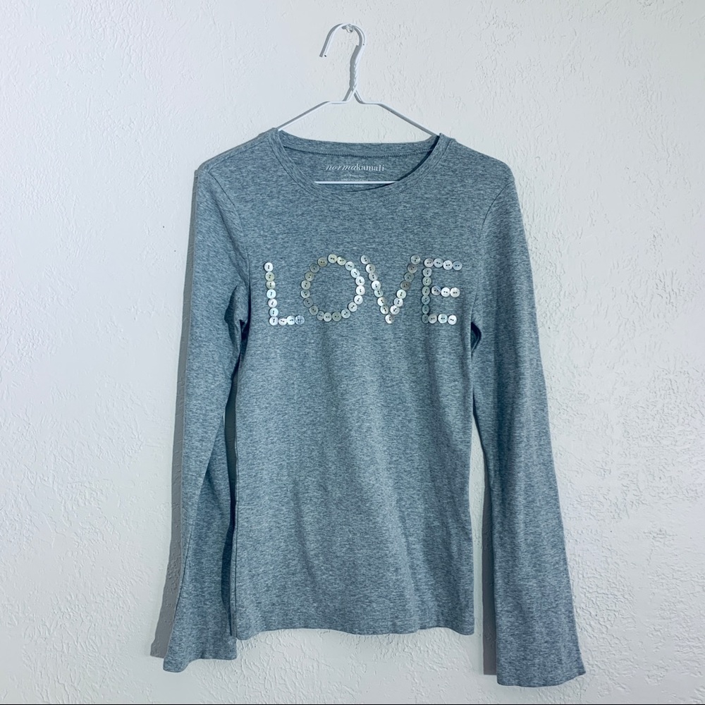 normakamali Heather Gray Organic Long Sleeve Tee - Picture 1 of 4